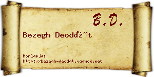 Bezegh Deodát névjegykártya